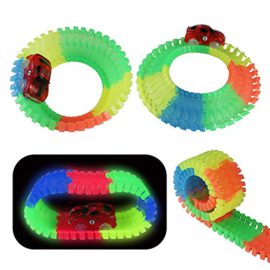 Glow-Race-Track-Voiture-Tracks-Lumineuse-Circuit-des-Voitures-with-240-PCS-Luminescent-Rails-Flexible-Track-0