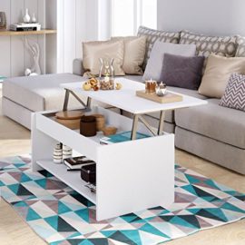 HAPPY Table basse transformable 100×50 cm – Blanc mat HAPPY Table basse transformable 100×50 cm – Blanc mat