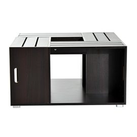 HOMCOM Table Basse de Salon Table d’Appoint Design avec Caiser Carré 80 x 80 x 43cm Brun HOMCOM Table Basse de Salon Table d’Appoint Design avec Caiser Carré 80 x 80 x 43cm Brun 4