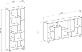 Home-innovation-tagre-bibliothque-design-Salon-Salle–manger-Blanc-mate-Dimensions-685-x-161-x-25-cm-de-profondeur-0-1