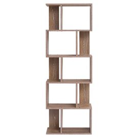 Mobili-Rebecca-Bibliotheque-Meuble-de-Rangement-5Etagres-Bois-Brun-Design-Moderne-Chambre-Enfant-Living-Cod-RE4789-0