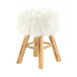 Pouf-rond-fourrure-synthtique-blanche-et-pin-Lasco-Pouf-rond-fourrure-synthtique-blanche-et-pin-Lasco-0-0