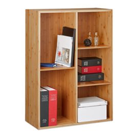 Relaxdays-Etagre-en-bambou-5-compartiments-vertical-ou-horizontal-bibliothque-CD-DVD-HxlxP-89-x-635-x-295-cm-nature-0