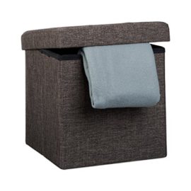 Relaxdays Tabouret pliant en lin pouf de rangement pliable repose-pieds de stockage carré 38 x 38 x 38 cm avec couvercle amovible assise table appoint ottoman coffre chaise banquette, brun Relaxdays Tabouret pliant en lin pouf de rangement pliable repose-pieds de stockage carré 38 x 38 x 38 cm avec couvercle amovible assise table appoint ottoman coffre chaise banquette, brun 4