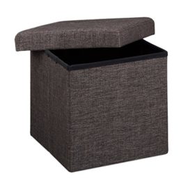 Relaxdays Tabouret pliant en lin pouf de rangement pliable repose-pieds de stockage carré 38 x 38 x 38 cm avec couvercle amovible assise table appoint ottoman coffre chaise banquette, brun Relaxdays Tabouret pliant en lin pouf de rangement pliable repose-pieds de stockage carré 38 x 38 x 38 cm avec couvercle amovible assise table appoint ottoman coffre chaise banquette, brun 2