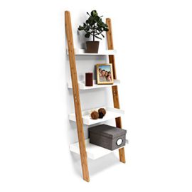 Relaxdays-tagre-chelle-escalier-BAMBOO-bambou-4-tablettes-tages-HxlxP-144-x-56-x-34-cm-salle-de-bain-chambre-sjour-couloir-blanc-nature-0