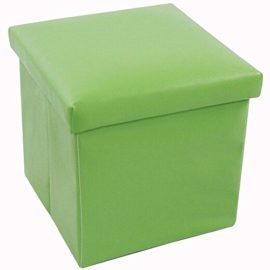 Repose-pieds, siège, cube ottoman de rangement pliable en cuir de chez Sunraise – 30 x 30 x 30 cm Repose-pieds, siège, cube ottoman de rangement pliable en cuir de chez Sunraise – 30 x 30 x 30 cm