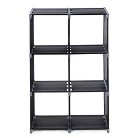 Songmics-Etagre-de-6-Casiers-Bibliothque-Escalier-tissu-non-tiss-106-x-32-x-110-cm-Noir-LSN63H-0-3