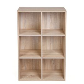 Songmics-Meuble-de-rangement-Etagre-de-6-casiers-Bibliothque-Rayonnage-655-x-305-x-975-cm-L-x-l-x-h-Couleur-de-bois-LBC203H-0