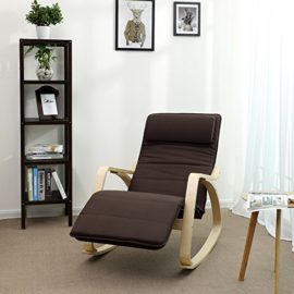 Songmics Rocking Chair Fauteuil Bascule avec Repose-pieds réglable à 5 niveaux design Charge maximum: 150 kg brun LYY60Z Songmics Rocking Chair Fauteuil Bascule avec Repose-pieds réglable à 5 niveaux design Charge maximum: 150 kg brun LYY60Z 3