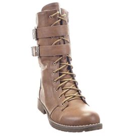 Sopily-Chaussure-Mode-Bottine-Rangers-mi-mollet-femmes-boucle-Fermeture-Zip-Talon-bloc-3-CM-Intrieur-fourrure-synthtique-fourre-Camel-0-0