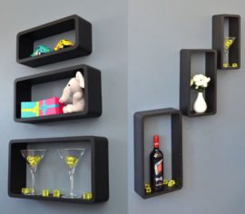 TS-Ideen-Lot-de-3-tagres-murales-Lounge-Board-Noir-Design-Rtro-Cube-0-1