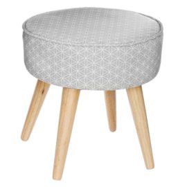 Tabouret Pouf rond – Esprit scandinave – Coloris GRIS TAUPE et BLANC Tabouret Pouf rond – Esprit scandinave – Coloris GRIS TAUPE et BLANC