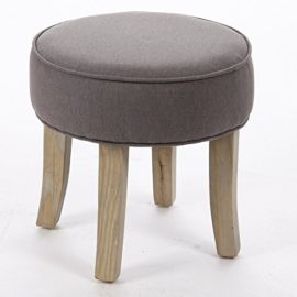 Tabouret pouf rond – LIN et COTON – coloris GRIS TAUPE Tabouret pouf rond – LIN et COTON – coloris GRIS TAUPE