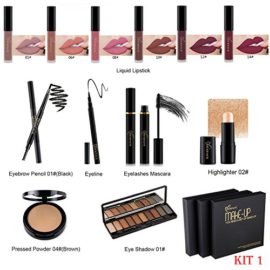 Weicici Set de Maquillage de Noël pour Les Femmes Une Combinaison de Fard à Paupières, de Brillant à Lèvres, de Poudre et de Mascara Weicici Set de Maquillage de Noël pour Les Femmes Une Combinaison de Fard à Paupières, de Brillant à Lèvres, de Poudre et de Mascara 3