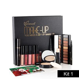 Weicici Set de Maquillage de Noël pour Les Femmes Une Combinaison de Fard à Paupières, de Brillant à Lèvres, de Poudre et de Mascara Weicici Set de Maquillage de Noël pour Les Femmes Une Combinaison de Fard à Paupières, de Brillant à Lèvres, de Poudre et de Mascara 2