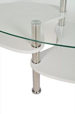 ts-ideen Table d’appoint Table basse Salon Table en verre ovale 100 x 60 cm Verre 6 mm d’épaisseur ts-ideen Table d’appoint Table basse Salon Table en verre ovale 100 x 60 cm Verre 6 mm d’épaisseur 3