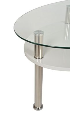 ts-ideen Table d’appoint Table basse Salon Table en verre ovale 100 x 60 cm Verre 6 mm d’épaisseur ts-ideen Table d’appoint Table basse Salon Table en verre ovale 100 x 60 cm Verre 6 mm d’épaisseur 5