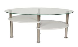 ts-ideen Table d’appoint Table basse Salon Table en verre ovale 100 x 60 cm Verre 6 mm d’épaisseur ts-ideen Table d’appoint Table basse Salon Table en verre ovale 100 x 60 cm Verre 6 mm d’épaisseur 2