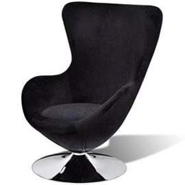 vidaXL Chaise Å“uf pivotante avec coussin argent vidaXL Chaise Å“uf pivotante avec coussin argent 5