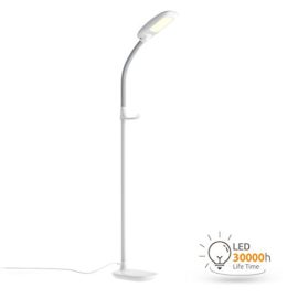 Aglaé Lampadaire, lampadaire 11 W à intensité variable avec LED 3 Température de couleur et 4 niveaux de luminosité, la stehleucht (Soin des yeux) pour le salon – blanc Aglaé Lampadaire, lampadaire 11 W à intensité variable avec LED 3 Température de couleur et 4 niveaux de luminosité, la stehleucht (Soin des yeux) pour le salon – blanc