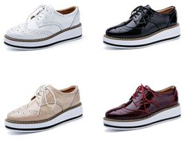 DADAWEN-Brogues-FemmesChaussures-de-Ville–Lacets-Derbies-Baskets-Cuir-Plateforme-0