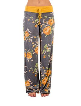 Exlura femme haute taille Casual floral imprimé cordon large jambe Palazzo pantalon Lounge pyjama Exlura femme haute taille Casual floral imprimé cordon large jambe Palazzo pantalon Lounge pyjama 2