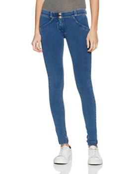 Freddy WR.UP Jean skinny pour femmes Taille basse Denim effet foncé délavé Freddy WR.UP Jean skinny pour femmes Taille basse Denim effet foncé délavé