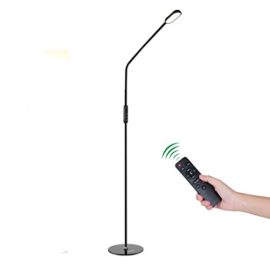 ICOCO lampadaire dimmable LED contrôlée à distance, lampadaire de salon lampe lieuse plastique et métal avec 5 niveau de luminance, bras réglable, 50000 heures durées pour lecture, 174cm ICOCO lampadaire dimmable LED contrôlée à distance, lampadaire de salon lampe lieuse plastique et métal avec 5 niveau de luminance, bras réglable, 50000 heures durées pour lecture, 174cm