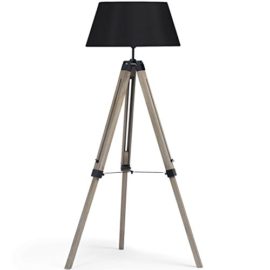 IDMarket-Lampadaire-trepied-bois-rglable-noir-0-0