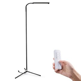 KANARS Lampadaire LED sur Pied avec Télécommande – Eye-Care Tech – Modes de Lumière Chaude / Blanche – Gradateur de 12 Niveaux – 10 Températures de Couleur – 6W – Noir KANARS Lampadaire LED sur Pied avec Télécommande – Eye-Care Tech – Modes de Lumière Chaude / Blanche – Gradateur de 12 Niveaux – 10 Températures de Couleur – 6W – Noir