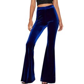 LAEMILIA-Pantalon-Femme-Hiver-Velours-Taille-Haute-Push-Up-Large-Ample-Casual-Couleur-Unie-Pantalons-Palazzo-Baggy-Flare-0