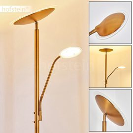 Lampadaire LED Matsi en métal de couleur bronze – Lampe sur pied avec spot et liseuse à intensité variable – Luminaire pour salon – séjour – chambre à coucher Lampadaire LED Matsi en métal de couleur bronze – Lampe sur pied avec spot et liseuse à intensité variable – Luminaire pour salon – séjour – chambre à coucher