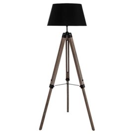 Lampadaire sur trépied – Esprit industriel – pied en bois – abat-jour NOIR Lampadaire sur trépied – Esprit industriel – pied en bois – abat-jour NOIR 2