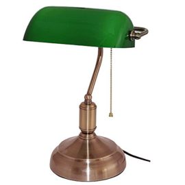 Lampe de Banquier – Verre Opaline – 38 CM – Chaînette Lampe de Banquier – Verre Opaline – 38 CM – Chaînette