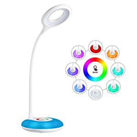 Lampe de bureau LED, HIHIGOU Dimmable LED Lampe de Lecture 3.2W, USB Rechargeable et Flexible, champ tactile pour la lumière de couleur et 3 niveaux de luminosité réglable, Protection vos yeux (Blanc) Lampe de bureau LED, HIHIGOU Dimmable LED Lampe de Lecture 3.2W, USB Rechargeable et Flexible, champ tactile pour la lumière de couleur et 3 niveaux de luminosité réglable, Protection vos yeux (Blanc) 2