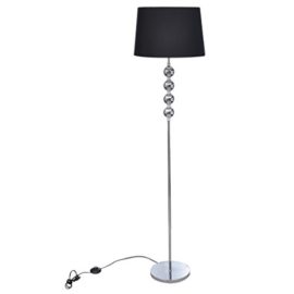 Lampe-de-sol–long-pied-avec-4-boules-de-dcoration-Noir-0