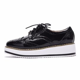 Moonwalker-Chaussures-de-Ville-Femme–Lacets-en-Cuir-Richelieu-Oxfords-de-Coin-0-0