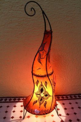 Oriental-lampadaire-henna-rond-cuir-orange-70-cm-0