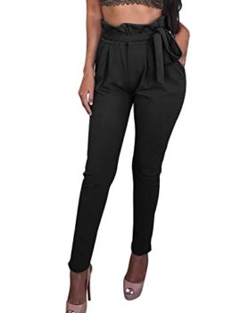 Pantalon Femme Taille Haute Fluide Slim Legging Crayon de Mousseline Cordon Pantalons de Harem Pantalon Femme Taille Haute Fluide Slim Legging Crayon de Mousseline Cordon Pantalons de Harem 2