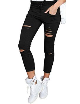 Pantalon-Fluide-Femme-Slim-Trou-Tissu-Sexy-Taille-Haute-Jean-Dchir-Carotte-Strappy-0