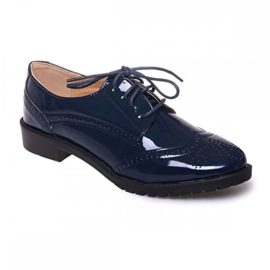 Primtex-Derbies-Vernis-Bleu-Marine-Femme-Semelle-Interieure-Cuir-0