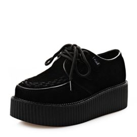 RoseG-Femmes-Creepers-Cuir-Lacets-Platform-Chaussures-0