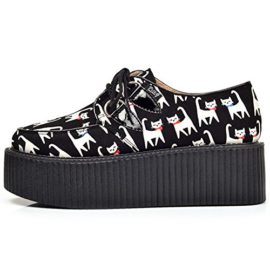 RoseG-Femmes-Cuir-Chat-Lacets-Plate-forme-Gothique-Punk-Creepers-Chaussures-0-1