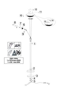 Trio-438410207-Lampadaire-avec-liseuse-Variateurs-indpendants-1xR7S-230W-1xG9-28W-Nickel-mat-Verre-blanc-mat-Hauteur-180-cm-0-1