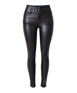 YiLianDa Leggings Pantalon Femme Fille Cuir Faux PU Taille Haute Sexy Casual Ajusté Extensible Elastique YiLianDa Leggings Pantalon Femme Fille Cuir Faux PU Taille Haute Sexy Casual Ajusté Extensible Elastique