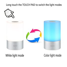 ZEEFO Lampe de Table, Lampe de Chevet avec Luminosité Réglable, LED Lumière de Nuit Chaude Blanche à Détecteur Tactile RGB Couleur Changeante pour Enfants Bébés Garderie(Petit) ZEEFO Lampe de Table, Lampe de Chevet avec Luminosité Réglable, LED Lumière de Nuit Chaude Blanche à Détecteur Tactile RGB Couleur Changeante pour Enfants Bébés Garderie(Petit) 4