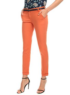 oodji-Ultra-Femme-Pantalon-Chino-avec-Ceinture-Perfore-Motif-toiles-0