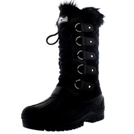 Polar-Femmes-Tall-Matelass-Fourrure-Double-Neige-Tactique-Impermable-Hauteur-Du-Genou-En-Marchant-Bottes-0