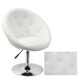 Duhome 0332 Fauteuil à hauteur réglable en cuir synthétique Blanc Duhome 0332 Fauteuil à hauteur réglable en cuir synthétique Blanc